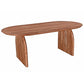 Sosi Dining Table, 79 Inch Oval Top, Panel Legs, Natural Brown Acacia Wood By Casagear Home