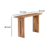 Joy Console Table Rectangular Panel Legs Natural Brown Acacia Wood By Casagear Home BM318504