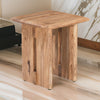 Joy Side End Table Rectangular Panel Legs Natural Brown Acacia Wood By Casagear Home BM318507