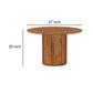 Dining Table 47 Inch Round Fluted Drum Base Storage Natural Mango Wood By Casagear Home BM318509