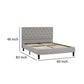 Ani Full Size Platform Bed Cushioned Tufted Gray Polyester Upholstery By Casagear Home BM318510