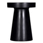 Side End Table 16 Inch Raised Edge Round Top Flared Base Black Wood By Casagear Home BM318518