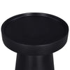 Side End Table 16 Inch Raised Edge Round Top Flared Base Black Wood By Casagear Home BM318518