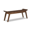 Annie Accent Bench, Curved Edge, Tapered Legs, Brown Solid Wood, 49 Inch By Casagear Home