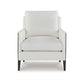 Adi Accent Chair Ivory Polyester Acrylic Blend Black Solid Wood Frame By Casagear Home BM318527