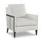 Adi Accent Chair, Ivory Polyester Acrylic Blend, Black Solid Wood Frame By Casagear Home