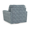 Antilia Swivel Accent Armchair Blue Polyester Abstract Stripe Design By Casagear Home BM318528