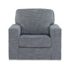 Olivia Swivel Accent Armchair Dark Gray Crosshatch Pattern Polyester By Casagear Home BM318530