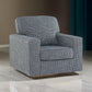 Olivia Swivel Accent Armchair Dark Gray Crosshatch Pattern Polyester By Casagear Home BM318530