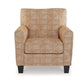 Heena Accent Chair Tan Brown Polyester Geometric Pattern Black Wood By Casagear Home BM318531