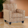 Heena Accent Chair Tan Brown Polyester Geometric Pattern Black Wood By Casagear Home BM318531