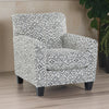 Heena Accent Chair Cream Black Polyester Geometric Design Black Wood By Casagear Home BM318532