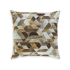 Throw Pillow Set of 4 20 Inch Polyester Geometric Design Brown and White By Casagear Home BM318538