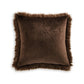 Throw Pillow Set of 4 20 Inch Faux Fur Polyester Plush Textured Brown By Casagear Home BM318539