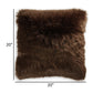 Throw Pillow Set of 4 20 Inch Faux Fur Polyester Plush Textured Brown By Casagear Home BM318539