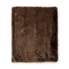 Throw Blanket Set of 3 Modern Soft Faux Fur Textured Brown Polyester By Casagear Home BM318540