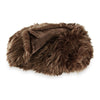 Throw Blanket Set of 3 Modern Soft Faux Fur Textured Brown Polyester By Casagear Home BM318540