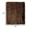 Throw Blanket Set of 3 Modern Soft Faux Fur Textured Brown Polyester By Casagear Home BM318540