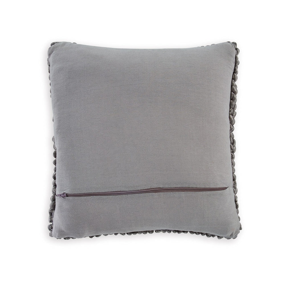 Throw Pillow Set of 4 19 Inch Looped Design Textured Gray Polyester By Casagear Home BM318543