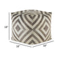 Ottoman Pouf 18 Inch Square Brown and Ivory Polyester Geometric Design By Casagear Home BM318544