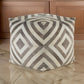 Ottoman Pouf, 18 Inch, Square, Brown and Ivory Polyester Geometric Design By Casagear Home