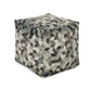 Ottoman Pouf 18 Inch Square Brown and Gray Polyester Modern Style Design By Casagear Home BM318545