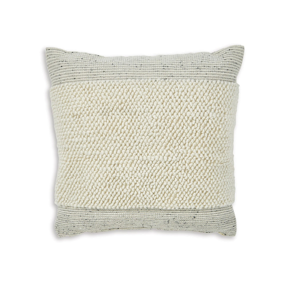 Throw Pillow Set of 4 20 Inch Polyester Handwoven Stripes Beige Cotton By Casagear Home BM318546