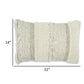 Lumbar Pillow Set of 4 14 x 22 Inch Polyester Handwoven Beige Cotton By Casagear Home BM318547