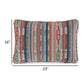 Lumbar Pillow Set of 4 16 x 23 Inch Striped Red Blue White Green Polyester By Casagear Home BM318548