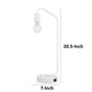 Colin 21 Inch Desk Lamp White Metal Frame Round Base USB Charging Port By Casagear Home BM318554