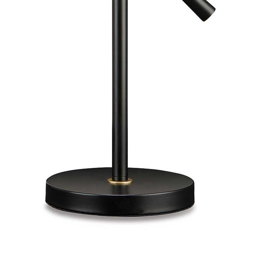 Steven 19 Inch Desk Lamp Adjustable Height and Direction Black Gold Metal By Casagear Home BM318556