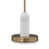 Leon 20 Inch Desk Lamp Round Base USB Port Gold Metal White Marble By Casagear Home BM318557