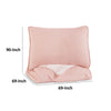 Maxie Twin Size Comforter Set with Sham Pink White Polyester Polyfill By Casagear Home BM318562