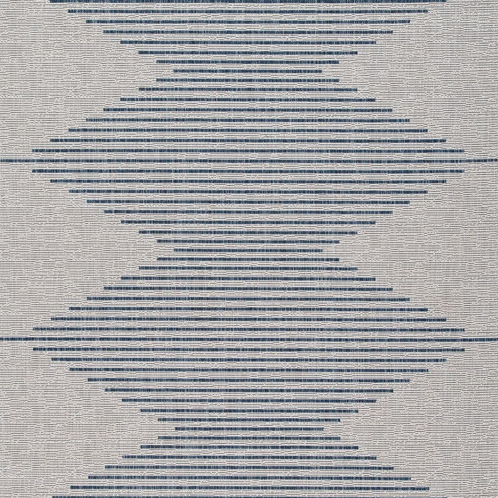 Adena 8 x 10 Area Rug Indoor Outdoor Hand Tufted Geometric White and Blue By Casagear Home BM318565