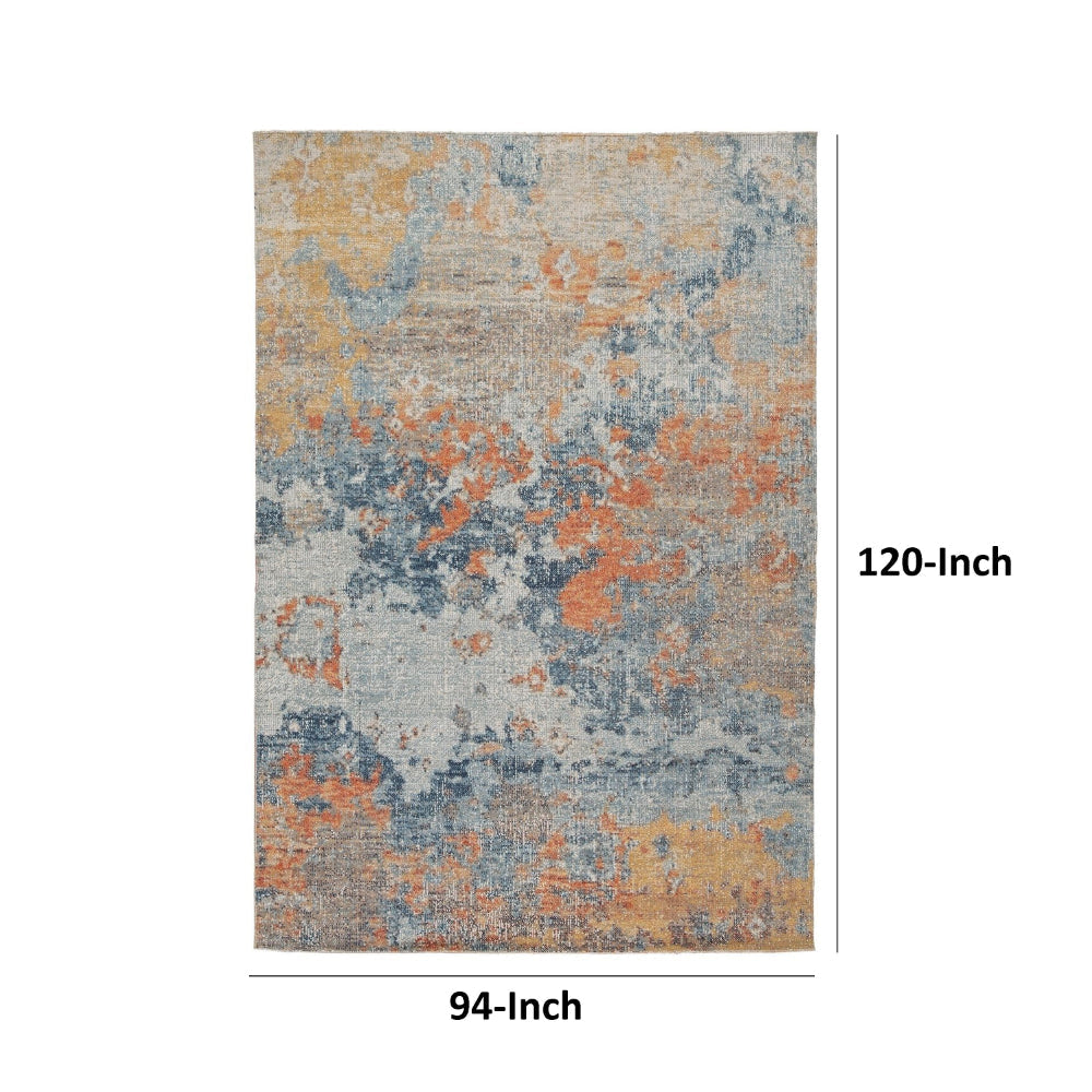 Allen 8 x 10 Area Rug Indoor Outdoor Bright Multicolor Abstract Polyester By Casagear Home BM318569