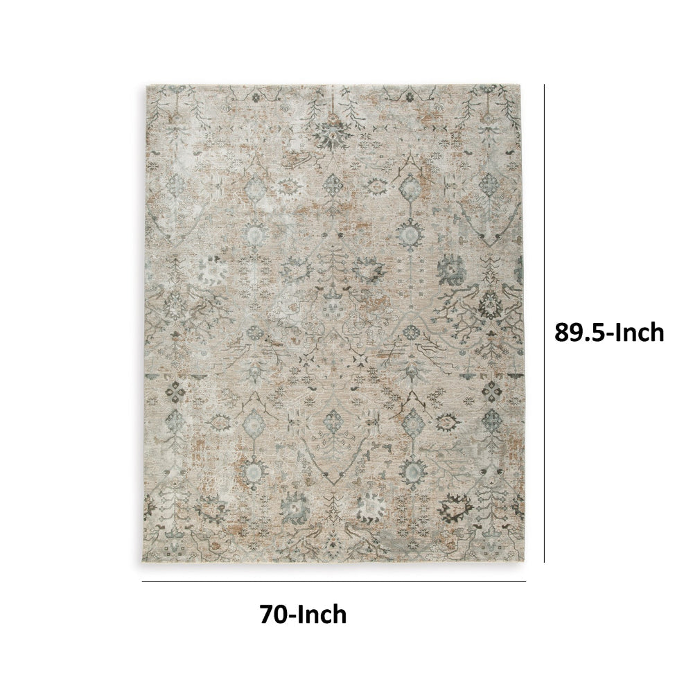 Sula 8 x 10 Area Rug Elegant Classic Neutral Abstract Polyester Cotton By Casagear Home BM318572