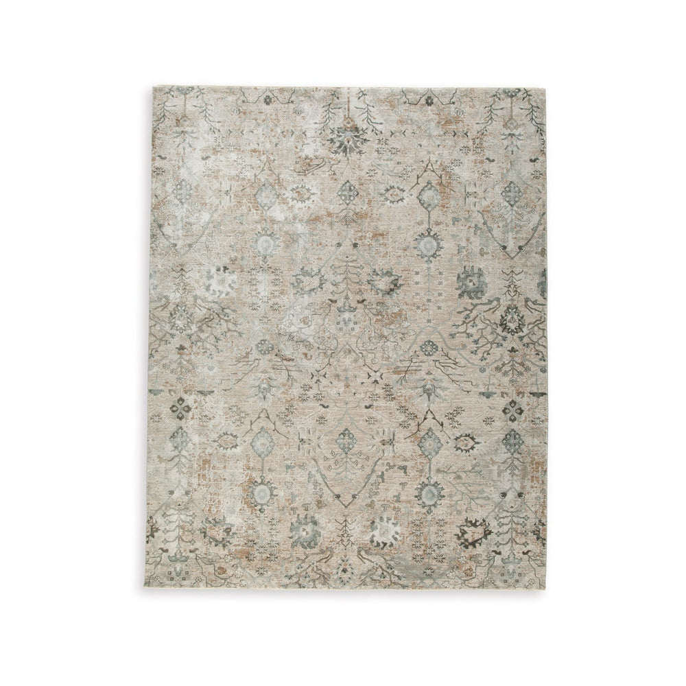 Sula 8 x 10 Area Rug Elegant Classic Neutral Abstract Polyester Cotton By Casagear Home BM318572