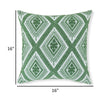 Valey 16 Inch Accent Pillow Set of 4 Indoor Outdoor Diamond Green White By Casagear Home BM318578