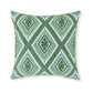 Valey 16 Inch Accent Pillow Set of 4 Indoor Outdoor Diamond Green White By Casagear Home BM318578