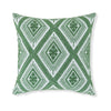 Valey 16 Inch Accent Pillow Set of 4 Indoor Outdoor Diamond Green White By Casagear Home BM318578