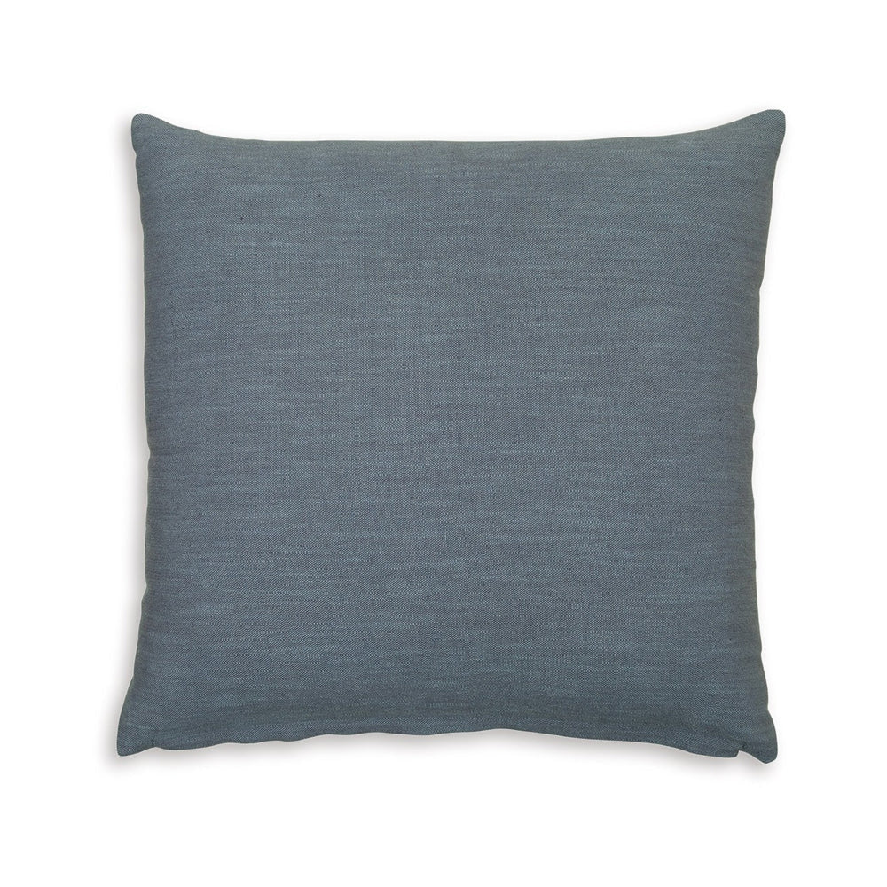 Ina 22 Inch Accent Throw Pillow Set of 4 Square Classic Blue Cotton Linen By Casagear Home BM318587