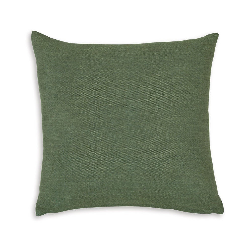 Ina 22 Inch Accent Throw Pillow Set of 4 Square Green Cotton Linen By Casagear Home BM318588