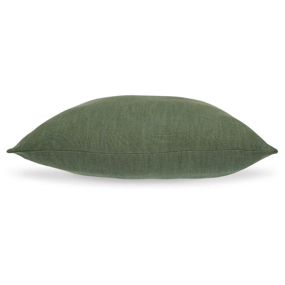 Ina 22 Inch Accent Throw Pillow Set of 4 Square Green Cotton Linen By Casagear Home BM318588