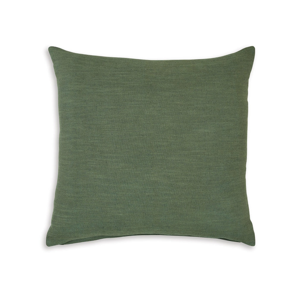 Ina 22 Inch Accent Throw Pillow Set of 4 Square Green Cotton Linen By Casagear Home BM318588