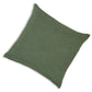 Ina 22 Inch Accent Throw Pillow Set of 4 Square Green Cotton Linen By Casagear Home BM318588