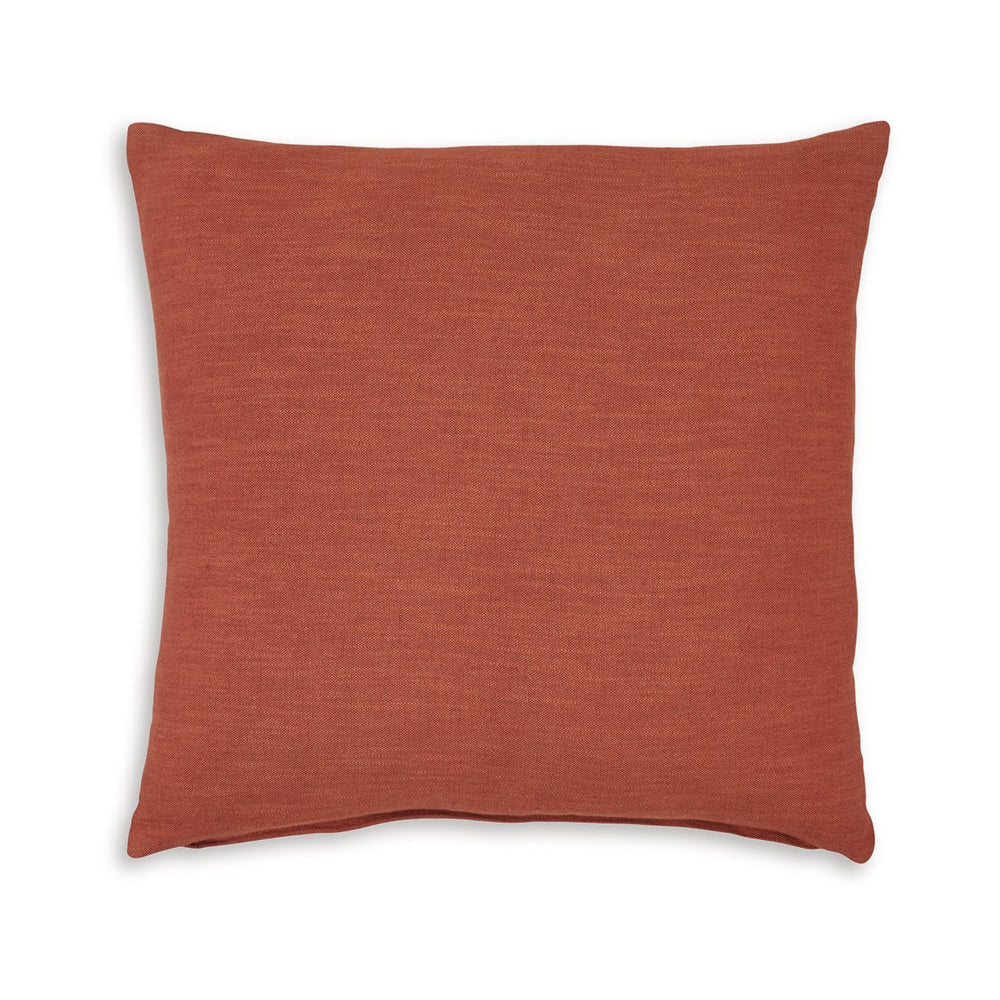 Ina 22 Inch Accent Throw Pillow Set of 4 Square Rust Brown Cotton Linen By Casagear Home BM318589