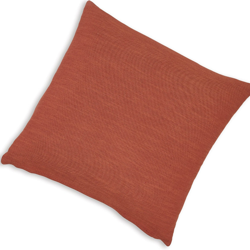 Ina 22 Inch Accent Throw Pillow Set of 4 Square Rust Brown Cotton Linen By Casagear Home BM318589