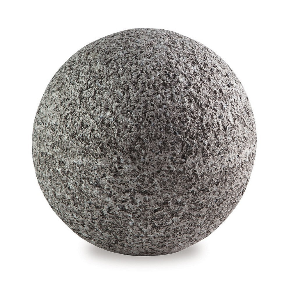 Zean 6 Inch Tabletop Sculpture Set of 3 Sphere Gray Faux Cement Look By Casagear Home BM318600