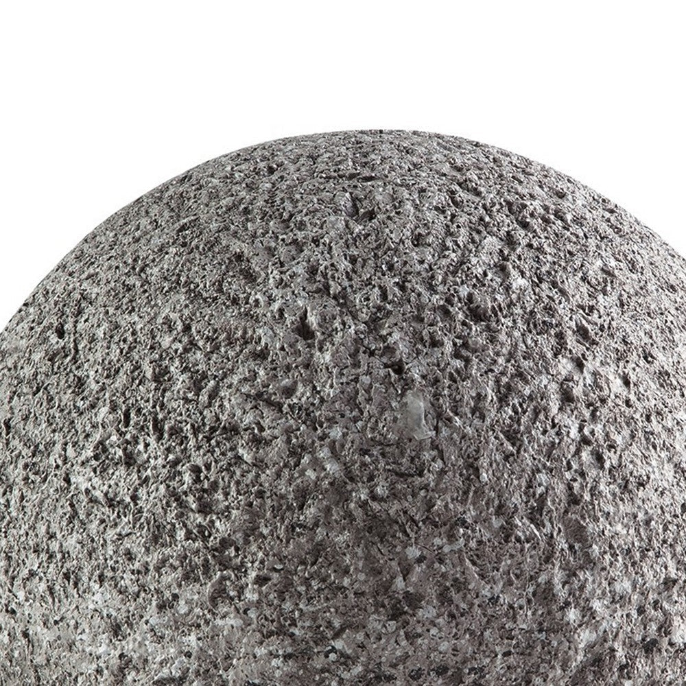 Zean 8 Inch Tabletop Sculpture Set of 3 Sphere Gray Faux Cement Look By Casagear Home BM318601