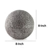 Zean 8 Inch Tabletop Sculpture Set of 3 Sphere Gray Faux Cement Look By Casagear Home BM318601